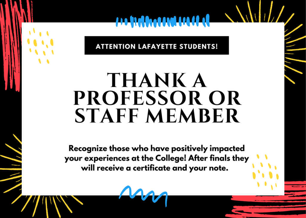 Thank a Professor or Staff Member · CITLS · Lafayette College