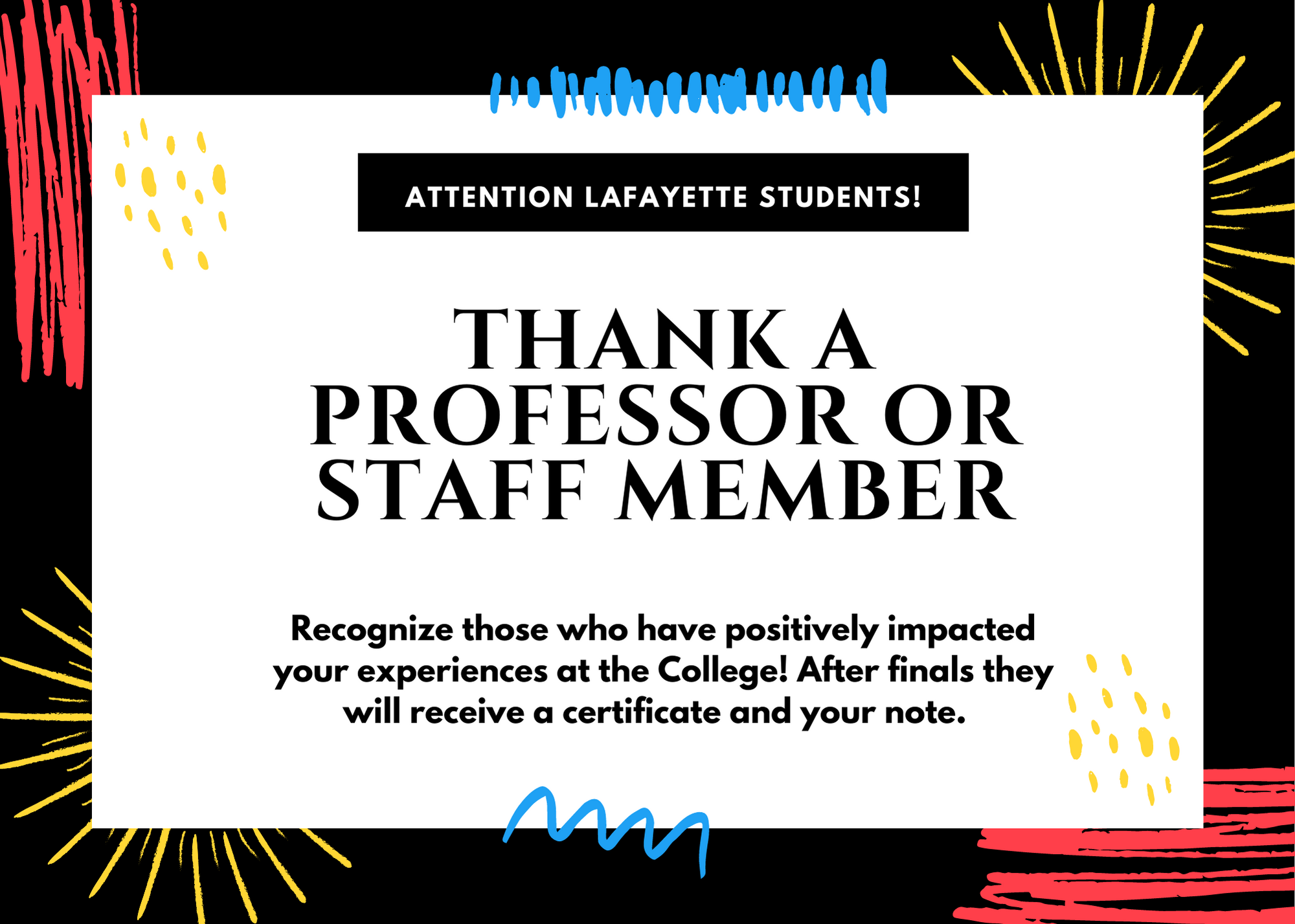 Thank a Professor or Staff Member Note